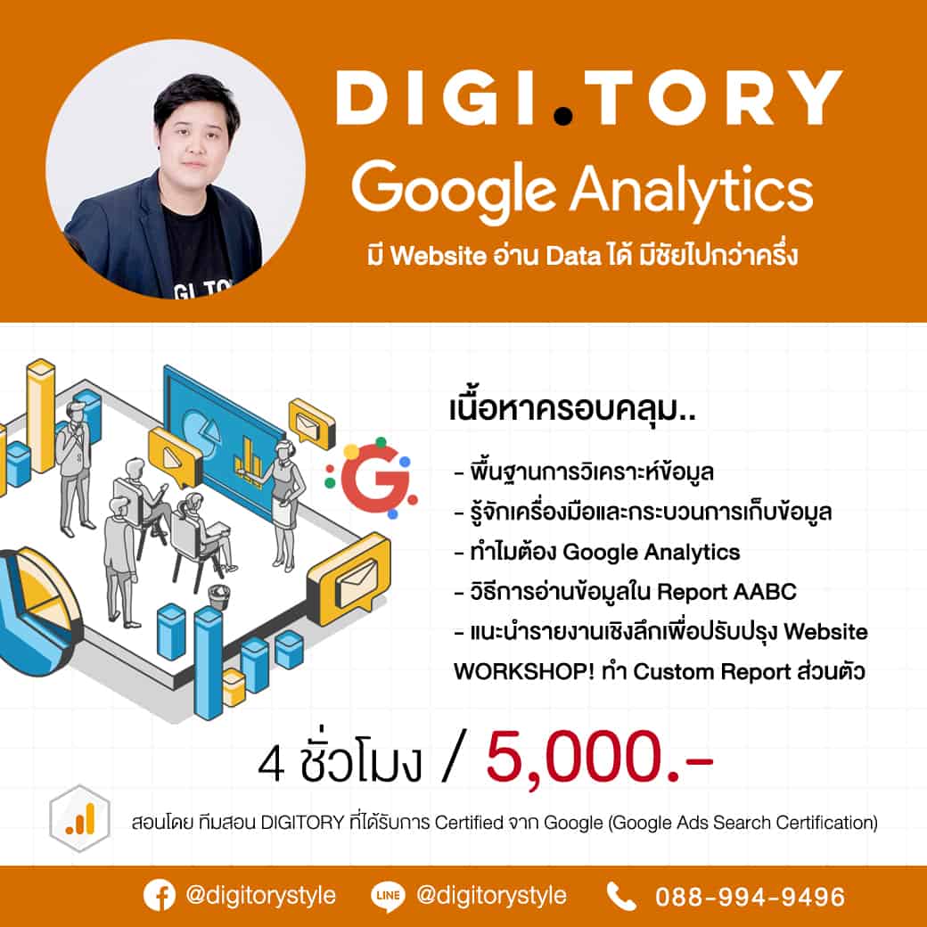 DIGITORY อบรมการตลาดออนไลน์ อ่านข้อมูล Google Analytics
